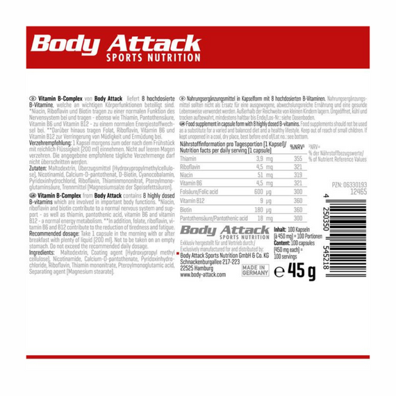 Body Attack B-Complex (100 Caps)