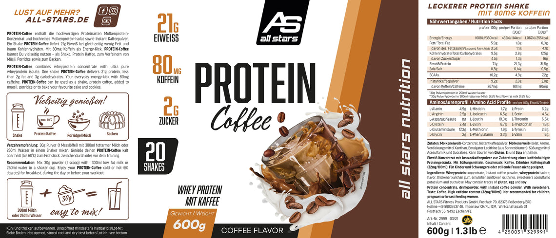 ALL STARS Protein Coffee - 600g Dose